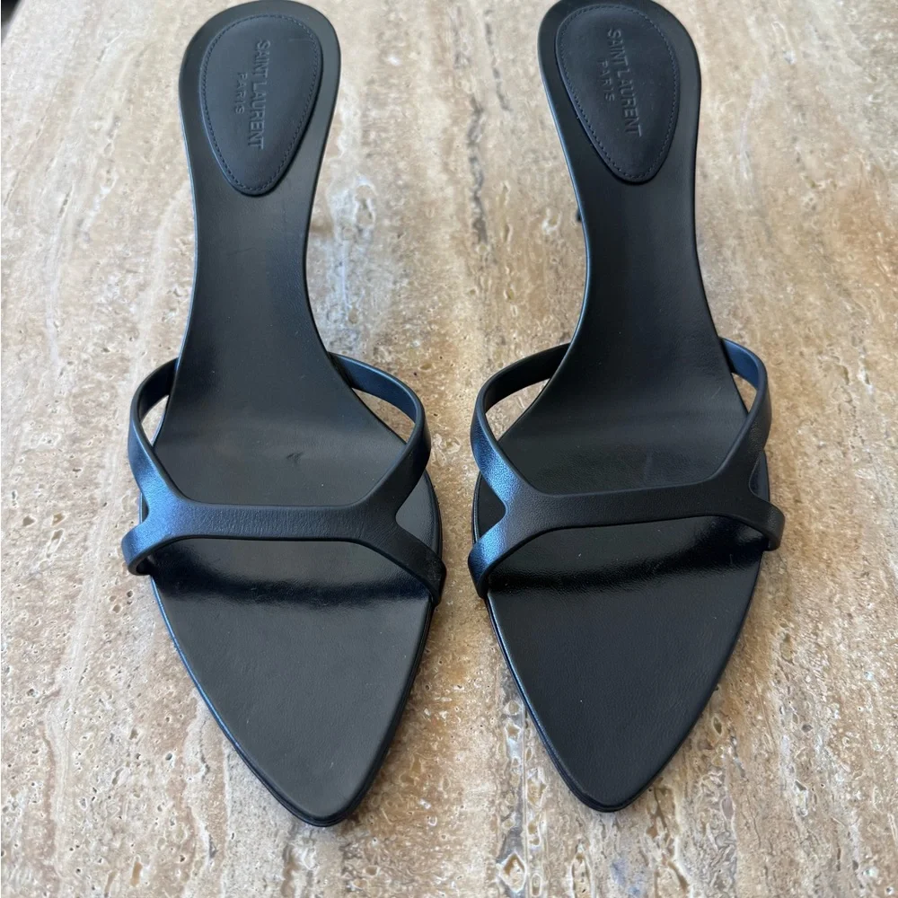 NWOB Saint Laurent Women's Carla High Heel Slide Sandals size 39 1/2 - Picture 4 of 8